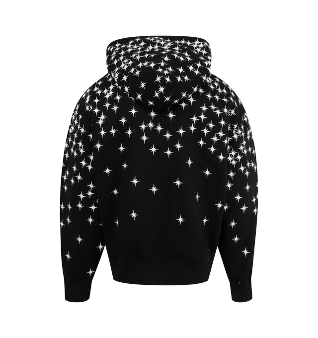 Image 2 of 2 - BLACK - AMIRI Starburst Crystal Hoodie featuring kangaroo pocket, rib-knit hem and cuffs, dropped shoulders, oversized fit and starburst design. 100% cotton. Made in Italy. 