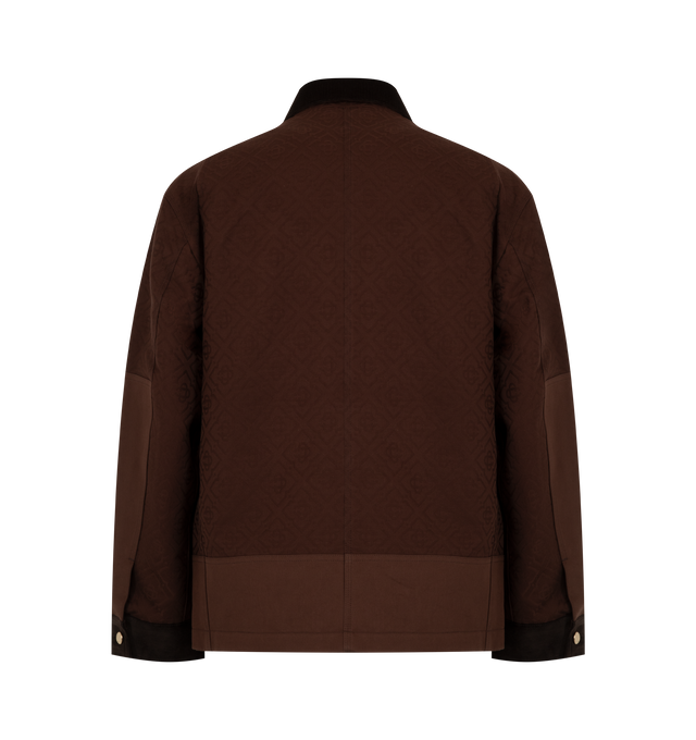 Image 2 of 3 - BROWN - CARHARTT WIP Workwear Safari Jacket featuring button closure, flap pockets at chest, welt pockets at front, button cuffs and gold buttons. 100% cotton.   