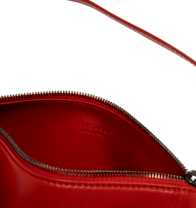 Image 3 of 3 - RED - THE ROW 90's Bag featuring top handle bag in finely grained calfskin leather with softly rounded edges, leather piping and adjustable slim leather strap. 7.7 x 4.5 x 3 in. 100% calfskin leather. Made in Italy. 