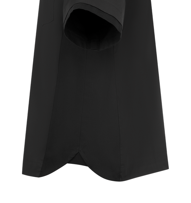 Image 3 of 3 - BLACK - SACAI Poplin Shirt featuring spread collar, short sleeves, button-front closure and paneled sides. Made in Japan. 