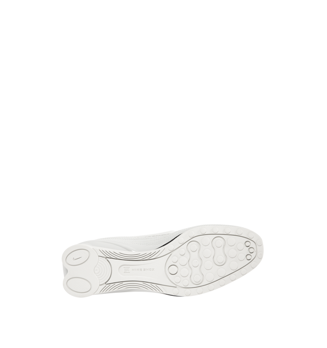 Image 4 of 5 - WHITE - NIKE Shox Z Sneaker featuring textile upper with rubber sole, lace-up front, cushioned textile footbed and lining, signature Swoosh at outer panels and modern low-profile with compressed heel columns. 