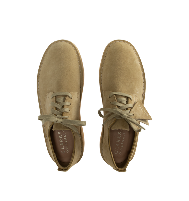 Image 4 of 4 - BROWN - CLARKS Coal London Shoes featuring lace-up closure, wax laces, suede upper, natural rubber crepe sole and finished with two Clarks Originals fobs. 