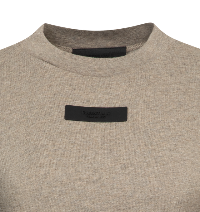Image 2 of 2 - GREY - FEAR OF GOD ESSENTIALS Short Sleeve Tee featuring crew neck, short sleeves, straight hem and logo on chest. 100% cotton. 