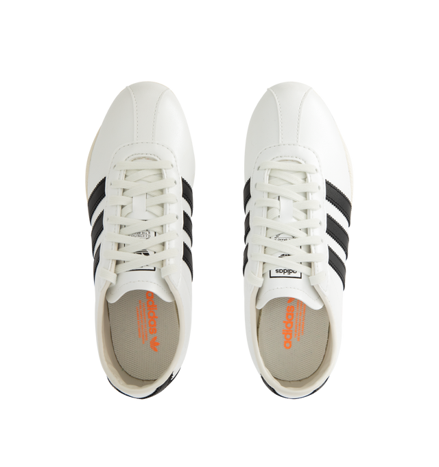 Image 5 of 5 - WHITE - ADIDAS Tokyo Sneaker featuring leather upper, low-profile, signature crossed stripes on the heel, branded shoe tongue, Tokyo logo, regular fit, laces, leather upper, leather sockliner and rubber outsole. 