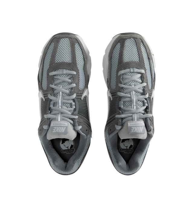 Image 5 of 5 - GREY - NIKE Zoom Vomero 5 Sneaker featuring upper with real and synthetic leather for a layered, mesh panels and ventilation ports on the heel, Zoom Air cushioning, plastic caging on the side, rubber outsole and reflective details. 