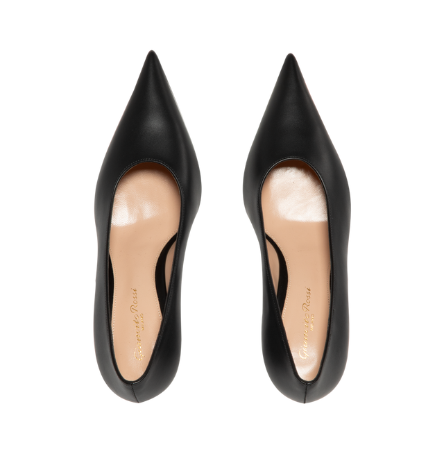 Image 4 of 4 - BLACK - Gianvito Rossi Womens Sofia Pumps are crafted from calf leather. Feature a pointed toe, signature Sofia sculptural heel, and leather sole. Heel Height: 7 cm. Main Material: Calf Leather; Sole: Leather. Handmade in Italy. 