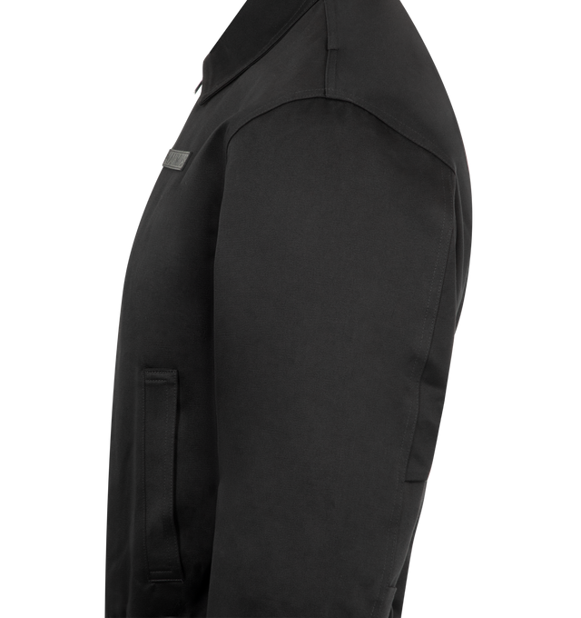 Image 3 of 3 - BLACK - NAHMIAS Pleated Jacket featuring shirt collar, zip front closure, long sleeves, buttoned cuffs and side pockets. 