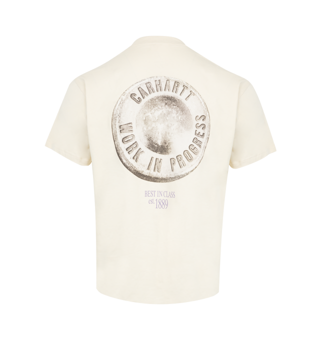 Image 2 of 2 - WHITE - Carhartt WIP Best in Class T-Shirt has a crew neck, graphic prints at the front and back, a loose fit, and short sleeves. 100% cotton.  