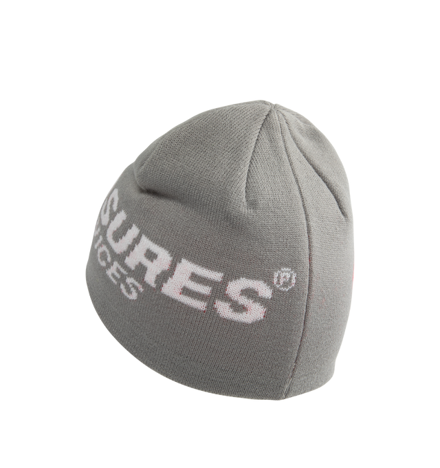 Image 2 of 2 - GREY - Pleasures Service Skully is a close-fitting beanie style with lightweight comfort. 100% acrylic.  