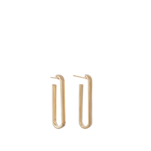 Image 1 of 2 - GOLD - SIDNEY GARBER 18k Yellow Gold Paperclip Hoop Earrings. 18k Yellow Gold. 