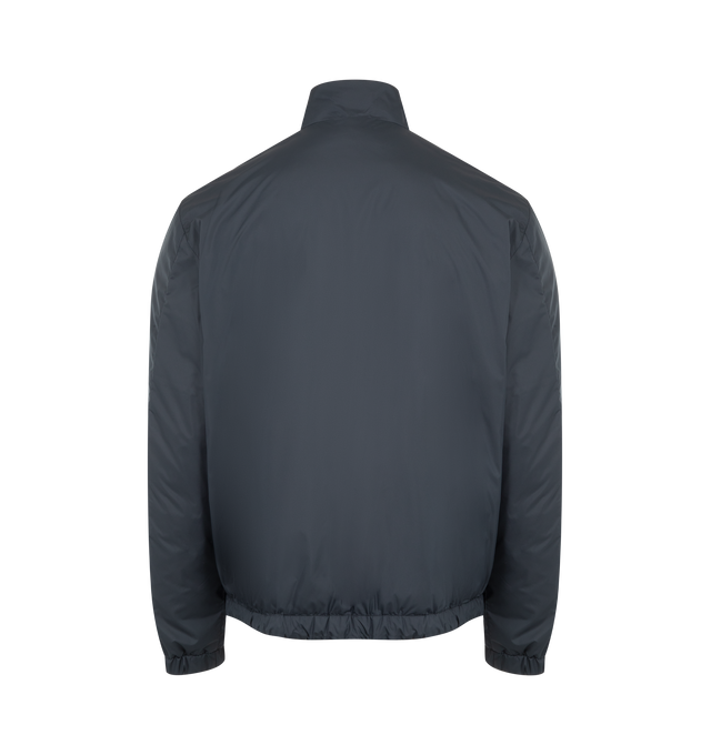 Image 2 of 3 - BLUE - MONCLER Berre Short Down Jacket featuring water-repellent main fabric, AirSoft lining, down-filled, zipper closure, zipped pockets, inner pocket with snap button closure and leather logo patch. 100% polyester. 