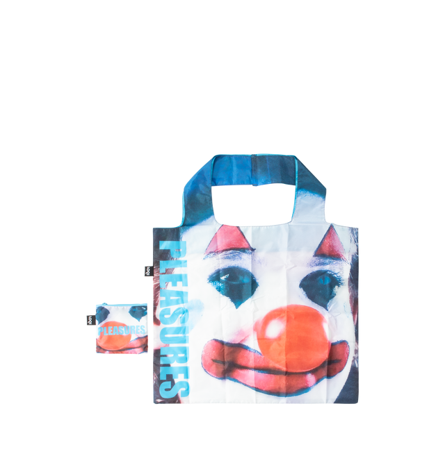 Image 2 of 2 - MULTI - Pleasures Clown Packable Tote is crafted in 100% recycled material and it is water resistant. The tote comes with a zip pouch for storage.. Handle: 10.6 inches. Overall: 19.7 x 16.5 inches. 100% Recycled taffeta. 