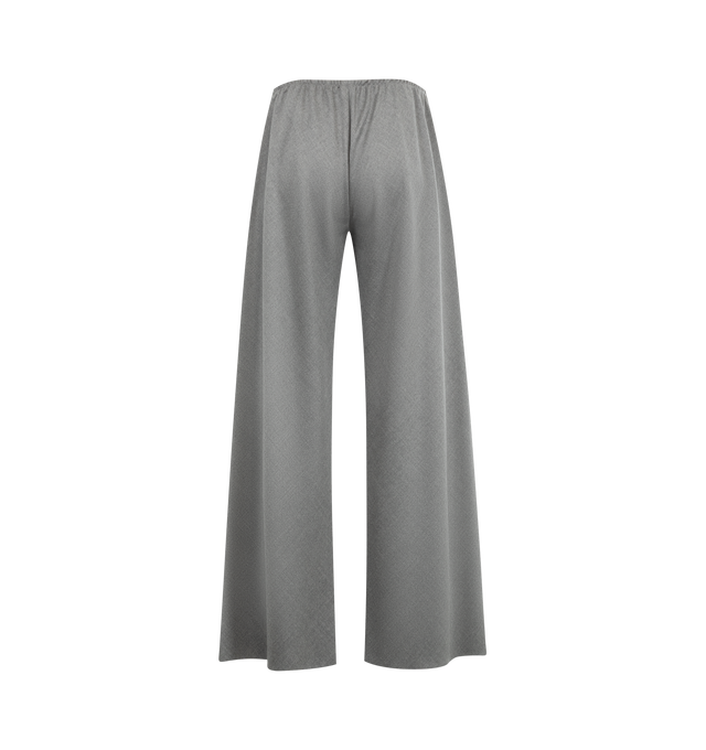 Image 2 of 3 - GREY - THE ROW Gala Pant featuring bias-cut pant in virgin wool flannel with slim gathered elastic waistband and wide leg. 100% wool. Lined in 100% silk. Made in Italy. 