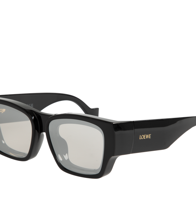Image 3 of 3 - BLACK - LOEWE Square Frame Sunglasses in acetate. Made in Italy. 