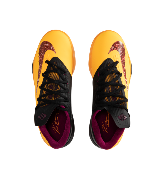 Image 5 of 5 - ORANGE - Nike Mens Zoom KD 6 Basketball Shoes feature a synthetic upper with Zoom Air forefoot cushioning, lightweight Phylon midsole, and exposed Max Air heel unit. Upper: Synthetic; Midsole: Phylon with Zoom Air Forefoot Cushioning; Heel: Exposed Max Air Unit. Made in Indonesia. 