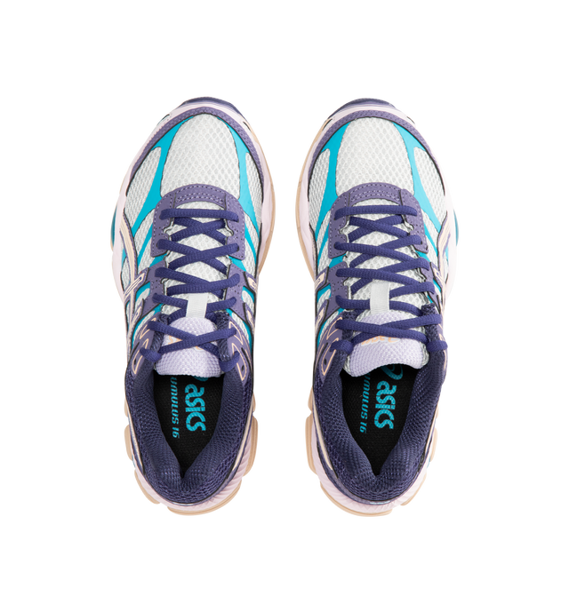Image 5 of 5 - MULTI - ASICS Gel-Cumulus 16 Sneaker featuring signature tiger stripes on the sides, NEXKIN mesh upper with clear TPU overlays, FLUIDRIDE foam midsole with GEL pads and AHAR rubber outsole. 
