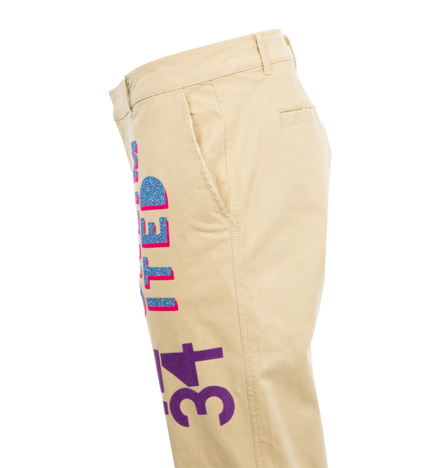 Image 3 of 3 - NEUTRAL - Libertine Unlimited Potential Chino Pants are a straight-leg, cropped ankle style with a flat front, hook and zip fly closure, side pockets, and back pockets. Cotton, elastane.  