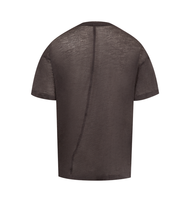 Image 2 of 2 - BROWN - THE ROW Lila Top in Cashmere featuring relaxed fit, short-sleeves, ribbed crewneck and signature center back detail. 100% cashmere. Made in Italy. 