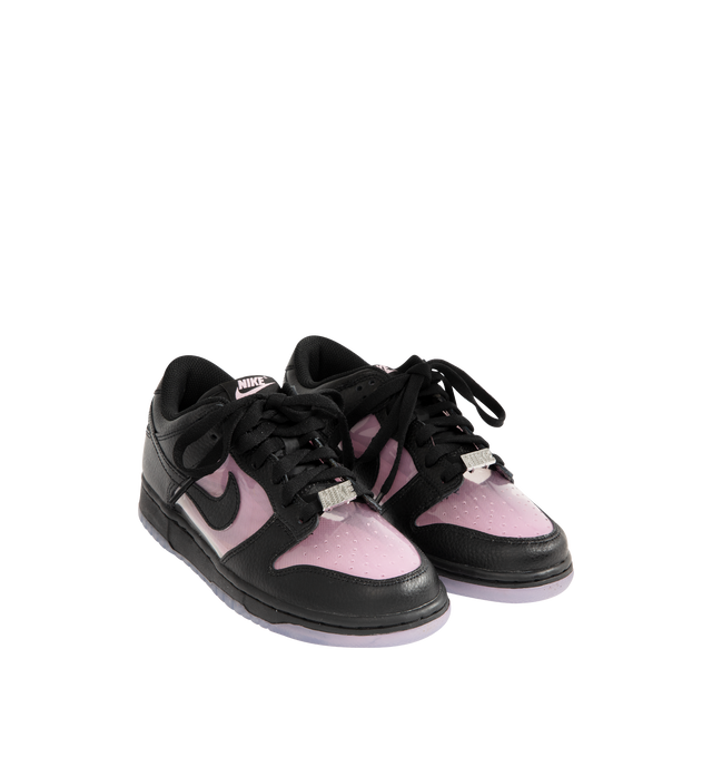 Image 2 of 5 - BLACK - NIKE Dunk Low Sneaker featuring padded collar, lightweight cushioning, lace up closure, sheer side and top panels.  