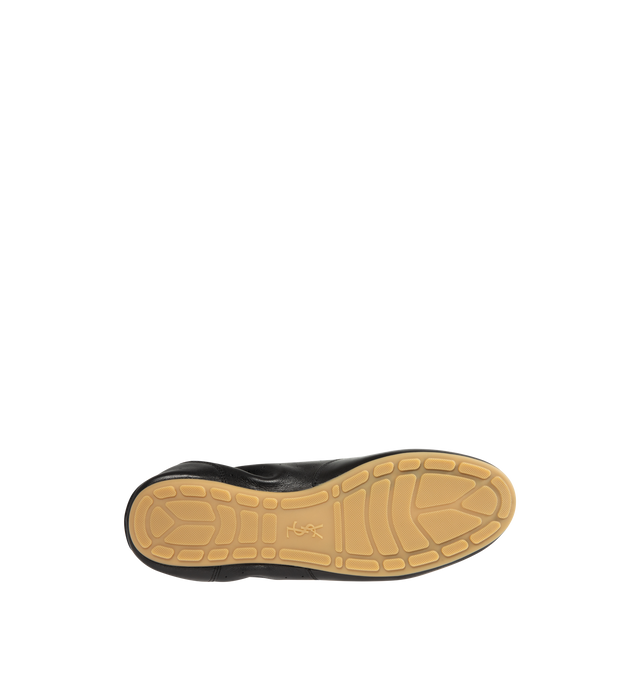 Image 4 of 5 - BLACK - SAINT LAURENT Lewis Sneakers featuring low-top laced sneakers, an elasticized heel counter, supple sole and logo signature patch at the back. Calfskin. Made in Italy. 