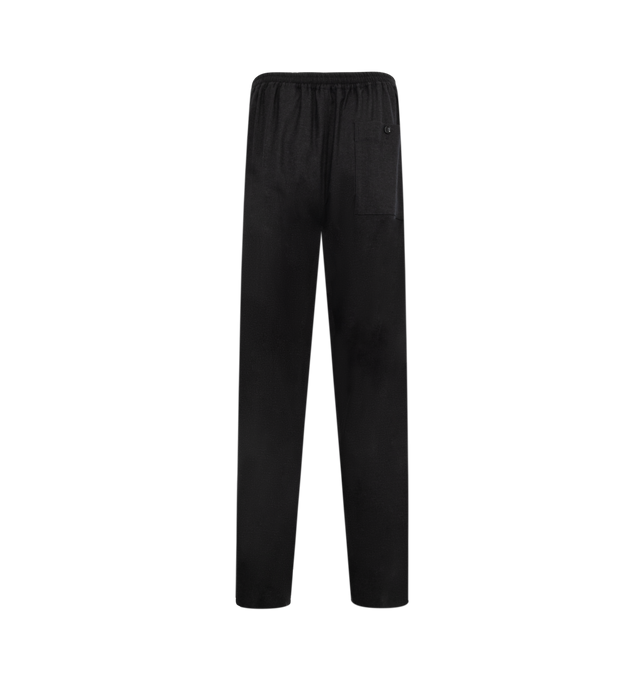 Image 2 of 3 - BLACK - LEMAIRE Soft Pyjama Pant featuring relaxed fit, elastic waist with drawstring, hidden button closure, side pockets and patch pocket at back. 50% cashmere, 47% polyamide, 3% wool. 