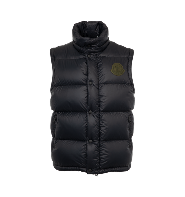 Image 4 of 4 - GREY - MONCLER Cyclone Jacket featuring down-filled, hood, snap button and zipper closure, pockets with zipper closure, hem with elastic drawstring fastening and logo patch. 100% polyamide/nylon. Padding: 90% down, 10% feather. 