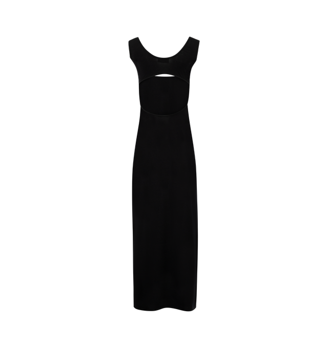 Image 2 of 2 - BLACK - SAINT LAURENT Tank Dress featuring scoop neck, sleeveless, midi length and unlined. Made in Italy.  