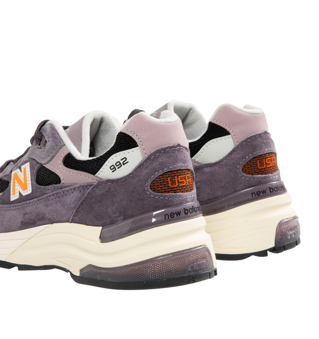 Image 3 of 5 - GREY - NEW BALANCE Made in USA 992 Core Sneaker featuring ABZORB cushioning at heel and forefoot, combination ENCAP and C-CAP midsole, reflective accents, NDurance rubber outsole, suede overlays and mesh upper. 