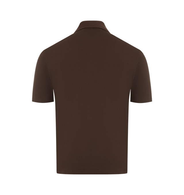 Image 2 of 2 - BROWN - LOEWE Polo in lightweight cotton piqu featuring regular fit, regular length, buttoned polo collar and anagram embroidery placed on the chest. Cotton. Made inPortugal. 