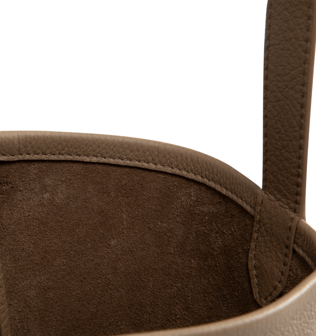 Image 3 of 3 - NEUTRAL - The Row Small N/S Park Tote featuring classic tote bag in grained calfskin leather with interior toggle closure and flat handle. 9.8 x 8.7 x 4.7 in. 100% leather. Lining: 100% suede. Made in Italy. 