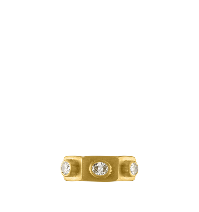 Image 2 of 3 - GOLD - PROUNIS Hexagonal Diamond Ruin Ring featuring faceted oval diamonds and 22K gold. 7mm wide. Hirshleifers offers a range of pieces from this collection in-store. For personal consultation and detailed information about jewelry, please contact our dedicated stylist team at personalshopping@hirshleifers.com. This item may be restricted for online purchase to international clients. For assistance purchasing this item please contact our dedicated stylist team at personalshopping@hirshleifer 