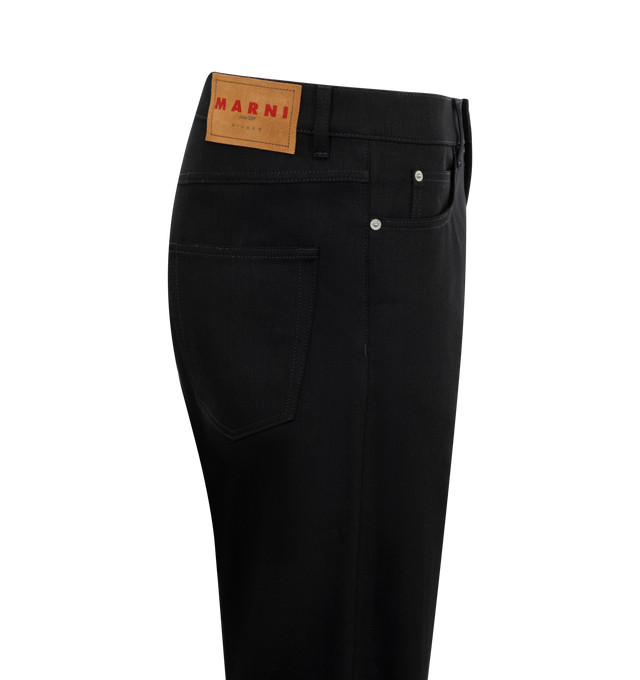 Image 2 of 2 - BLACK - MARNI Straight-Leg Jeans featuring logo patch to the rear, belt loops, front button and zip fastening, classic five pockets, straight leg and straight hem. 100% cotton.  