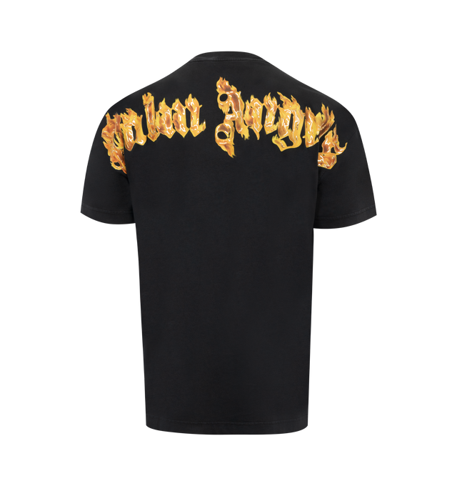 Image 2 of 2 - BLACK - PALM ANGELS Burning Palm Over T-shirt featuring crewneck, short sleeves, printed logo on front and back. 100% cotton. 