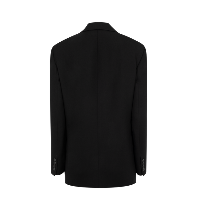 Image 2 of 3 - BLACK - The Row Duplin Jacket has a notched lapel, a 3-button closure, chest and flap front pockets, an interior chest pocket, and a center back vent. 99% wool, 1% silk. Made in USA.  