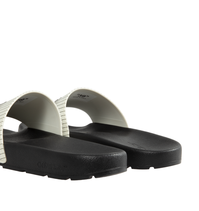 Image 3 of 4 - BLACK - OFF-WHITE Bookish Sandals featuring open toe, logo-embossed strap at vamp, logo printed at molded footbed and treaded rubber sole. Leather. Sole: rubber. Made in Italy. 