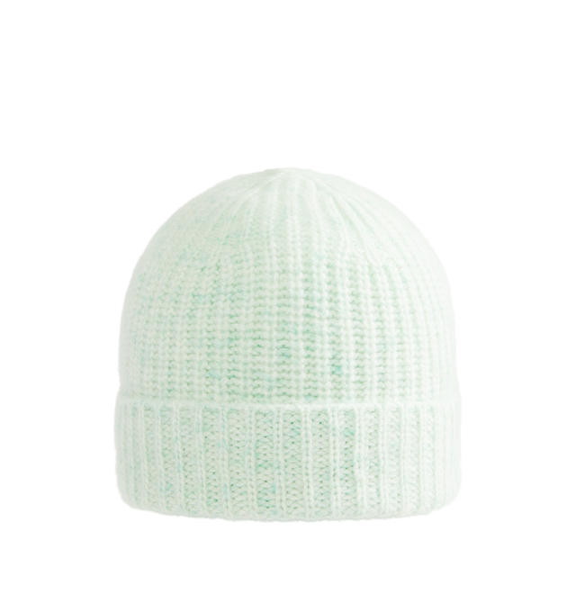 Image 1 of 2 - GREEN - Auralee Men's Cashmere Nep Knit Cap is crafted from 100% cashmere featuring a light, smooth hand, complemented by the depth of color and subtle texture created by the nep, giving the material a rich, nuanced appearance. 