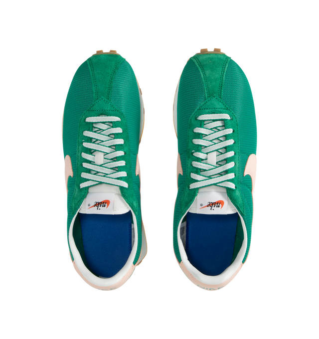 Image 5 of 5 - GREEN - NIKE LD-1000 Sneaker featuring a dramatically flared heel, an upper that combines leather and textiles for a durable, breathable fit and waffle outsole that provides the old-school look. 