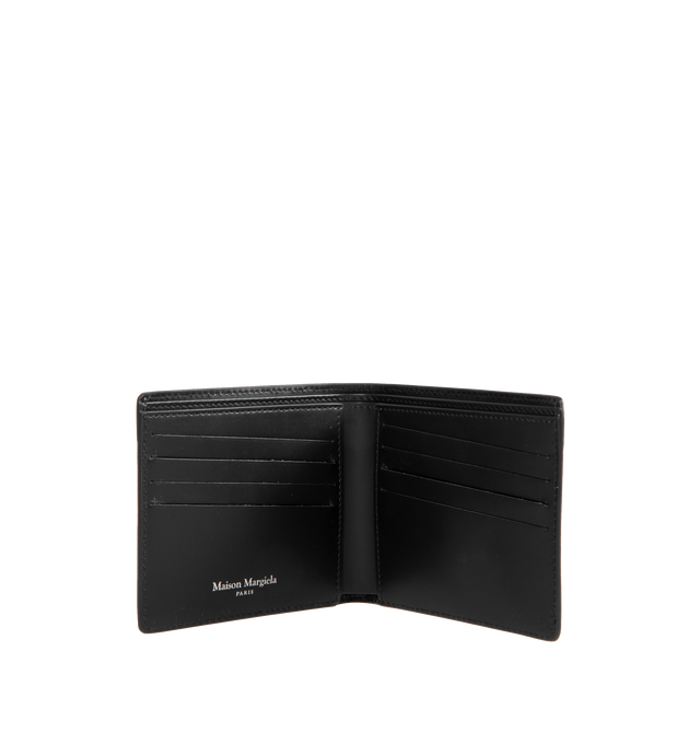 Image 3 of 3 - BLACK - MAISON MARGIELA Slim Wallet 2 featuring printed logo details, stitching details and internal card slots. 100% calfskin. Made in Italy. 