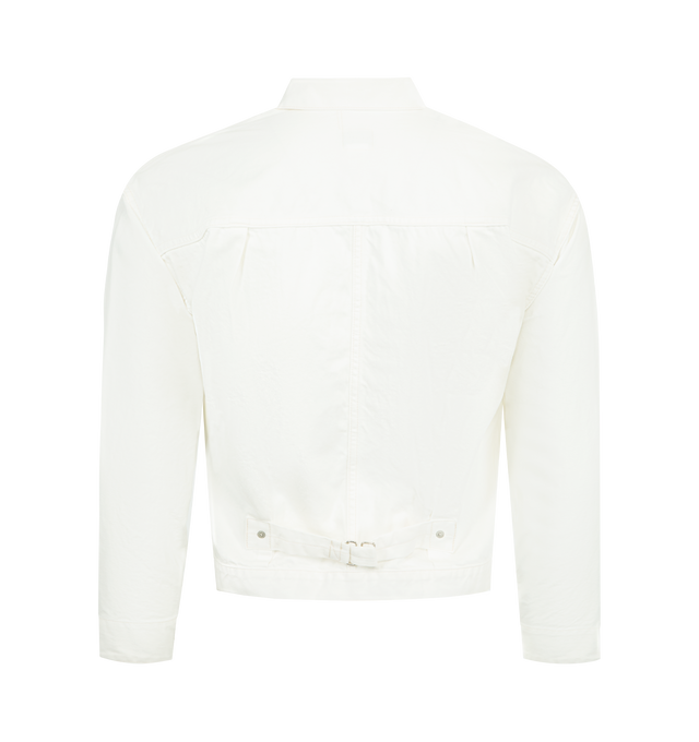Image 2 of 2 - WHITE - POST O'ALLS El Ranchero 3 Shirt featuring workwear-style sleeves and fabric, two front pockets, dropped shoulder, moderately relaxed fit, button front closure and buttoned cuffs. 100% cotton. Made in Japan. 