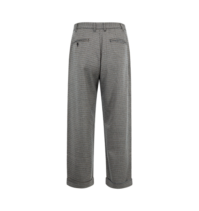 Image 2 of 3 - BLUE - Lite Year Double pleat pant crafted from Japanese wool fabric with button and zip closure, side and welt back pockets, belt loops.  Wool 64%, viscose 29%, PA 5%, PU 2%. 