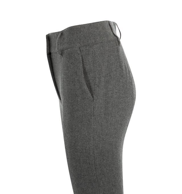 Image 3 of 3 - GREY - GABRIELA HEARST Rhein Pant featuring high-waist, zipper closure, two front pockets and single back welt pocket. 50% cashmere, 50% virgin wool. Made in Italy. 