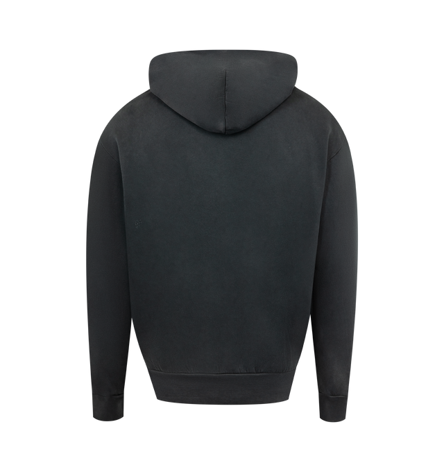 Image 2 of 2 - BLACK - MARKET Vintage Arc Logo Hoodie featuring fixed hood, banded cuffs and hem, logo on front and kangaroo pocket. 80% cotton, 20% polyester. 