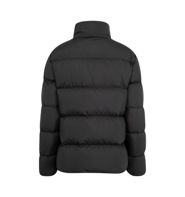 Image 2 of 3 - BLACK - MONCLER Mauzun Short Down Jacket featuring polyester lining, down-filled, zipped pockets, hem with elastic drawstring fastening, matte finish and loose fit. 100% polyester. Padding: 90% down, 10% feather. 
