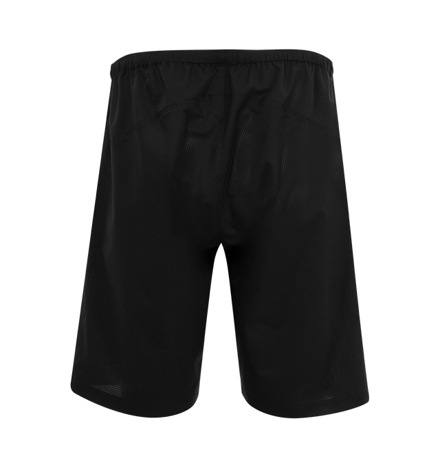 Image 2 of 3 - BLACK - NEEDLES Warm Up Short featuring drawstring waist and concealed zipper pockets. 100% polyester. Made in Japan. 