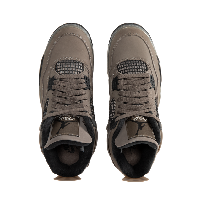 Image 5 of 5 - GREY - JORDAN Air Jordan 4 Retro Sneaker featuring full-grain leather and premium textiles, floating eyestays, Nike Air technology and rubber in the outsole. 