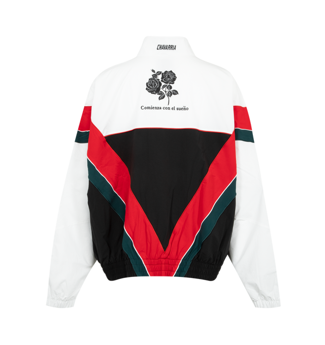 Image 2 of 3 - MULTI - Adidas Mens Woven Jacket features a woven construction with a full zip-front closure. Designed with front zip pockets, applied 3-Stripes on the lower sleeves, embroidered artwork on the front and back, chest and sleeve patches, and official Mexican Football Federation detailing. Made in Indonesia. 