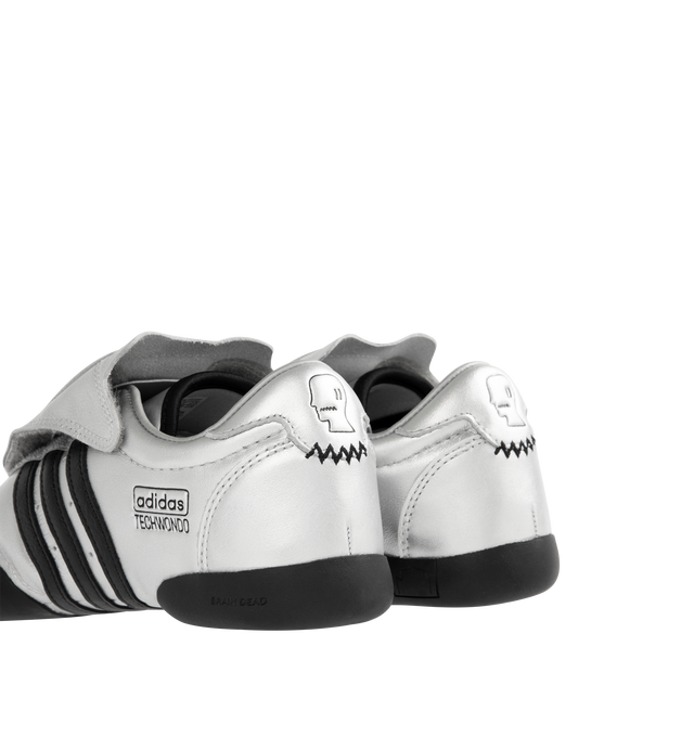 Image 3 of 5 - SILVER - ADIDAS Brain Dead Techwondo Sneaker featuring regular fit, leather and synthetic upper, leather liner, rubber outsole and cold cement construction.  