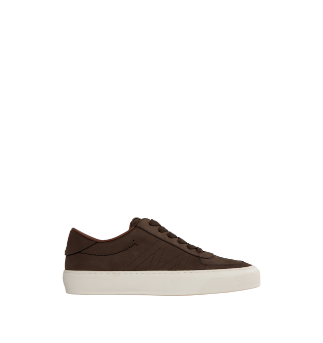 BROWN - MONCLER Monclub Low Top Sneakers featuring nubuck upper, leather insole, rubber sole and lace closure. Sole height 3 cm.