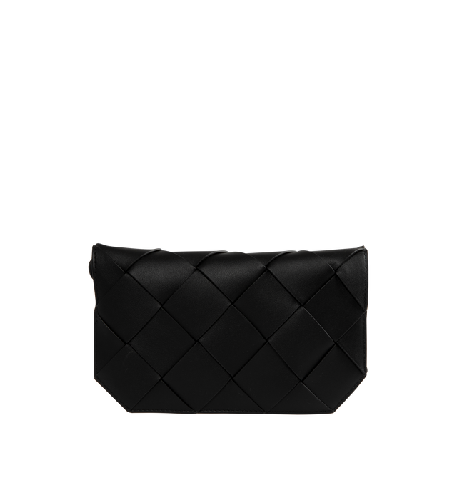 Image 1 of 3 - BLACK - BOTTEGA VENETA Diago Long Wallet featuring contrasted interior, one main compartment, detachable card holder with three card slots and magnetic closure. 4.2 x 7.9 x 0.8. Calfskin. Made in Italy. 