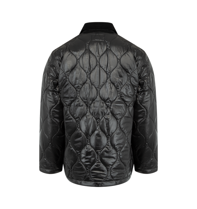 Image 2 of 2 - BLACK - CARHARTT WIP Oscar Chore Liner featuring corduroy collar, onion-quilted, front closure with buttons, two chest pockets, one with flap and button closure, two lower front pockets and square label. 100% polyester, 1.6 oz. 